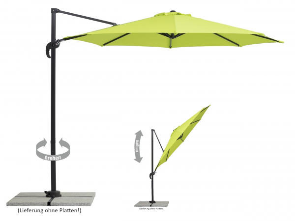 Schneider SET Ampelschirm Rhodos Junior 300cm + Ständer + Hülle apfelgrün